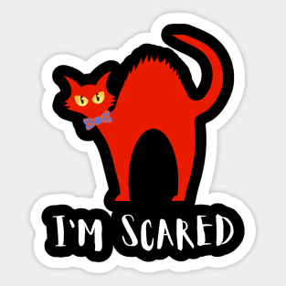 I'M SCARED : HORRIFIED CAT Sticker